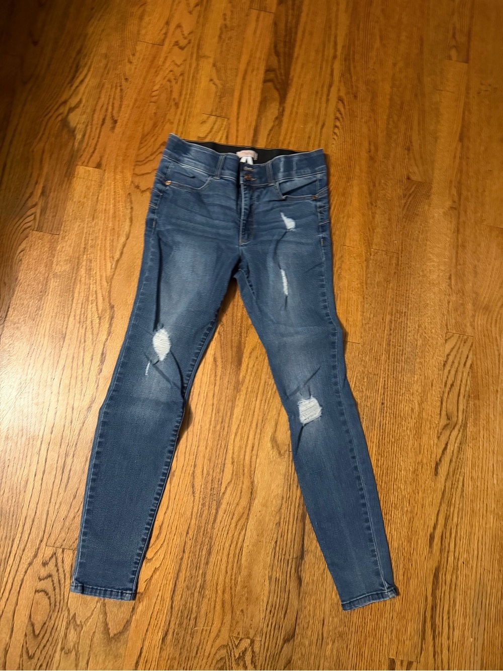 Candie's Medium Blue Distressed Skinny Jeans(29)